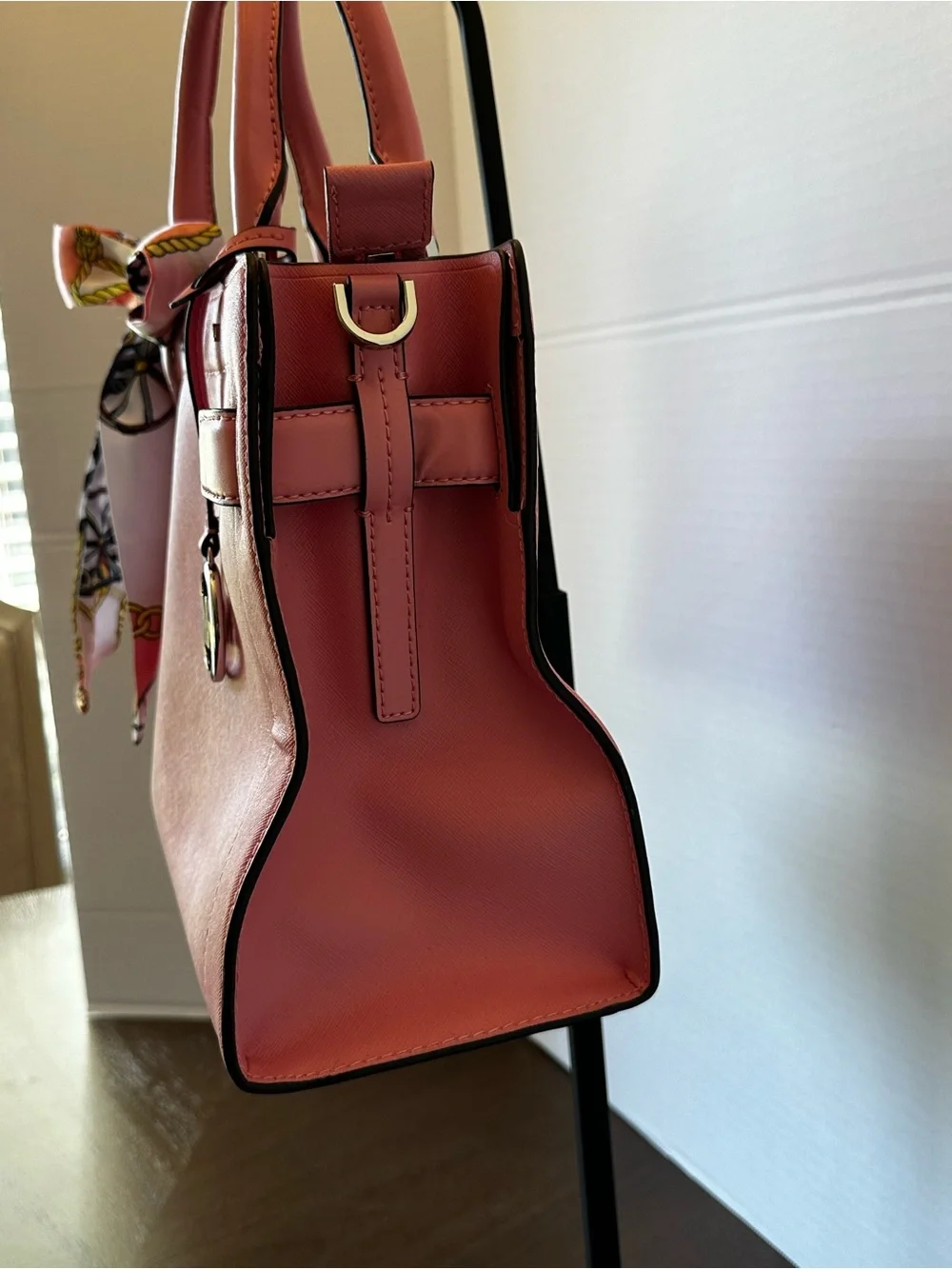 Michael Kors Pink Saffiano Leather East-West Satchel